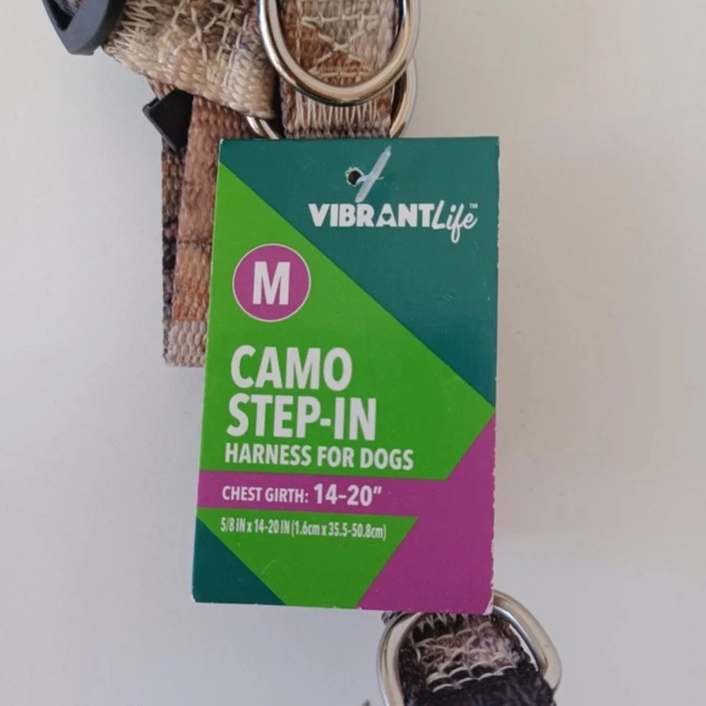 Vibrant Life Camo Step-In‎ Harness For Dogs Medium Chest Girth 14-20